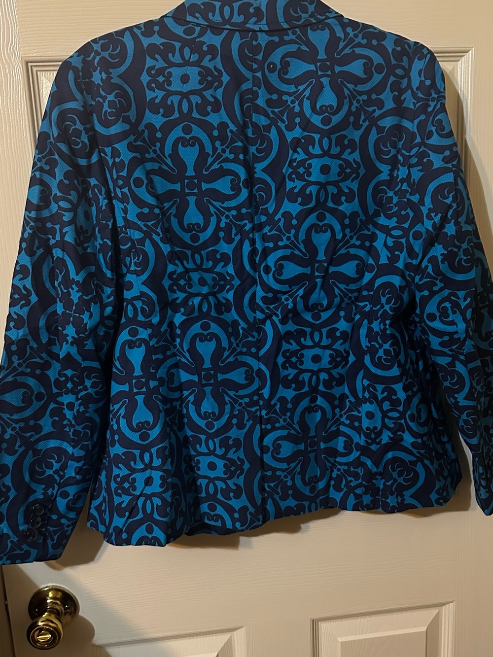 Talbots Blue Patterned Single-Button Blazer - Picture 6 of 7
